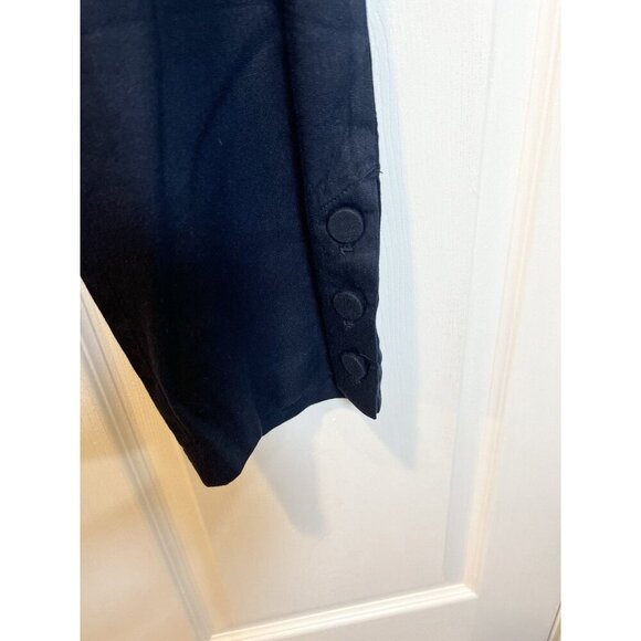 J. Jill Pants XL Tall Navy Stretch Linen Slim Leg Crop Side Zip Button - Picture 2 of 8